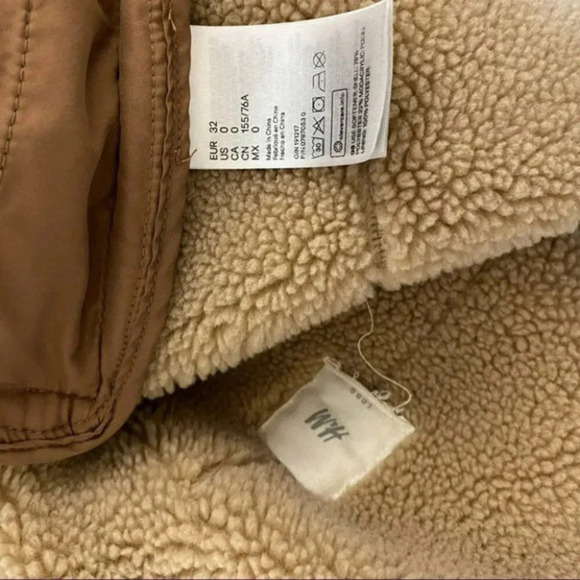 H&M 0 brown faux suede biker moto jacket with‎ zipper accents - Picture 6 of 6